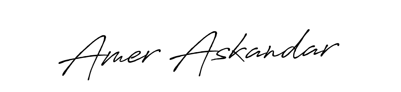 Amer Askandar stylish signature style. Best Handwritten Sign (Antro_Vectra_Bolder) for my name. Handwritten Signature Collection Ideas for my name Amer Askandar. Amer Askandar signature style 7 images and pictures png