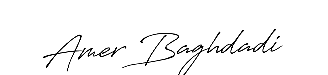 Also we have Amer Baghdadi name is the best signature style. Create professional handwritten signature collection using Antro_Vectra_Bolder autograph style. Amer Baghdadi signature style 7 images and pictures png