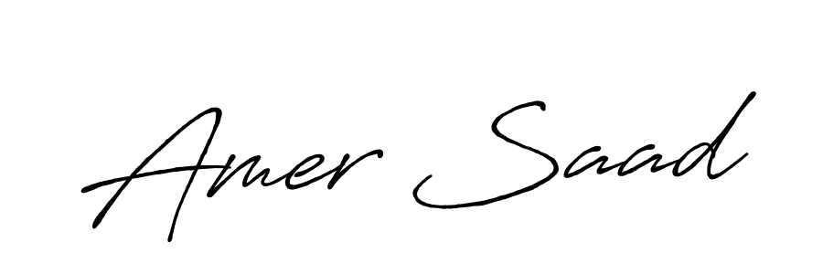 Use a signature maker to create a handwritten signature online. With this signature software, you can design (Antro_Vectra_Bolder) your own signature for name Amer Saad. Amer Saad signature style 7 images and pictures png