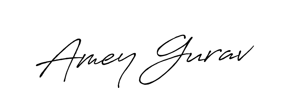 How to make Amey Gurav name signature. Use Antro_Vectra_Bolder style for creating short signs online. This is the latest handwritten sign. Amey Gurav signature style 7 images and pictures png