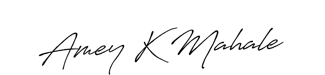 Create a beautiful signature design for name Amey K Mahale. With this signature (Antro_Vectra_Bolder) fonts, you can make a handwritten signature for free. Amey K Mahale signature style 7 images and pictures png
