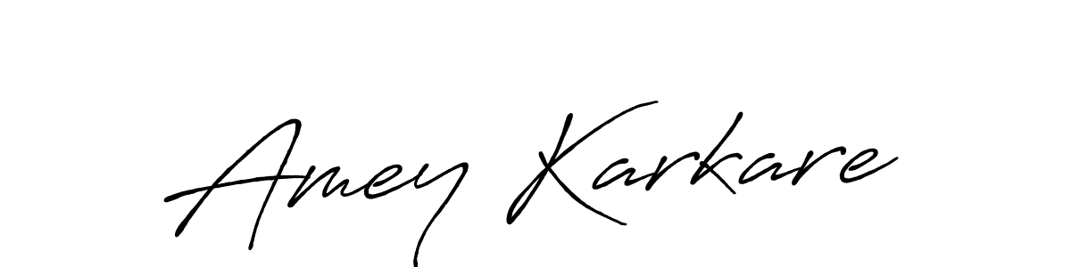 Make a beautiful signature design for name Amey Karkare. With this signature (Antro_Vectra_Bolder) style, you can create a handwritten signature for free. Amey Karkare signature style 7 images and pictures png