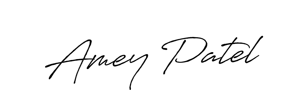 Amey Patel stylish signature style. Best Handwritten Sign (Antro_Vectra_Bolder) for my name. Handwritten Signature Collection Ideas for my name Amey Patel. Amey Patel signature style 7 images and pictures png
