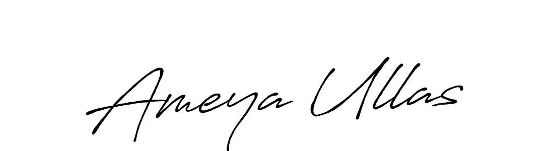 Antro_Vectra_Bolder is a professional signature style that is perfect for those who want to add a touch of class to their signature. It is also a great choice for those who want to make their signature more unique. Get Ameya Ullas name to fancy signature for free. Ameya Ullas signature style 7 images and pictures png