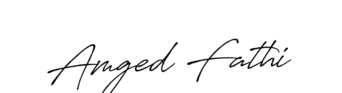 Also we have Amged Fathi name is the best signature style. Create professional handwritten signature collection using Antro_Vectra_Bolder autograph style. Amged Fathi signature style 7 images and pictures png