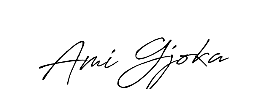 Similarly Antro_Vectra_Bolder is the best handwritten signature design. Signature creator online .You can use it as an online autograph creator for name Ami Gjoka. Ami Gjoka signature style 7 images and pictures png