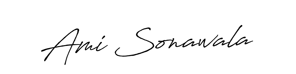 Create a beautiful signature design for name Ami Sonawala. With this signature (Antro_Vectra_Bolder) fonts, you can make a handwritten signature for free. Ami Sonawala signature style 7 images and pictures png