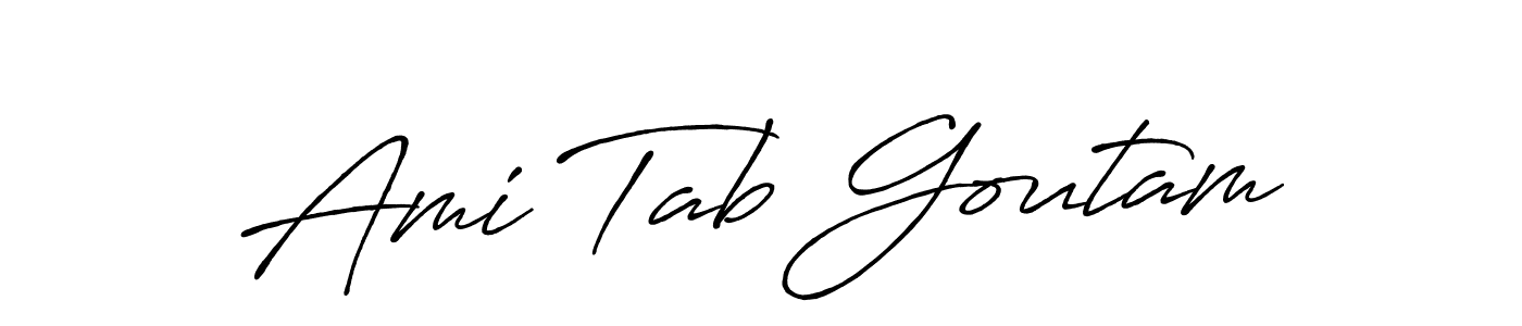 The best way (Antro_Vectra_Bolder) to make a short signature is to pick only two or three words in your name. The name Ami Tab Goutam include a total of six letters. For converting this name. Ami Tab Goutam signature style 7 images and pictures png