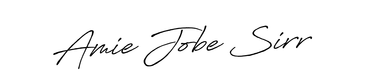How to make Amie Jobe Sirr name signature. Use Antro_Vectra_Bolder style for creating short signs online. This is the latest handwritten sign. Amie Jobe Sirr signature style 7 images and pictures png