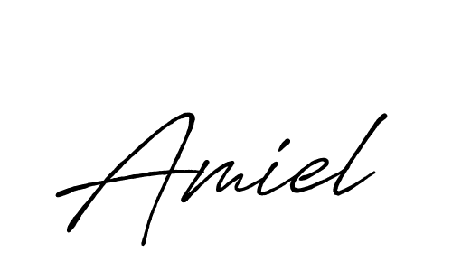 Make a beautiful signature design for name Amiel. With this signature (Antro_Vectra_Bolder) style, you can create a handwritten signature for free. Amiel signature style 7 images and pictures png