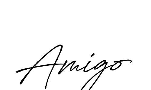 Use a signature maker to create a handwritten signature online. With this signature software, you can design (Antro_Vectra_Bolder) your own signature for name Amigo. Amigo signature style 7 images and pictures png