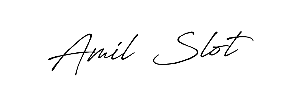 How to make Amil  Slot signature? Antro_Vectra_Bolder is a professional autograph style. Create handwritten signature for Amil  Slot name. Amil  Slot signature style 7 images and pictures png