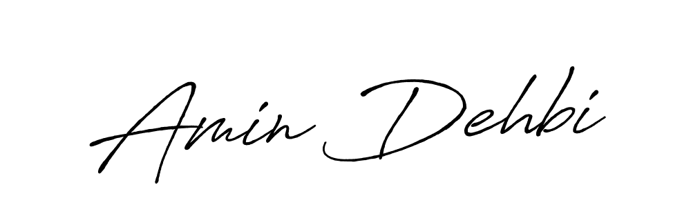 Use a signature maker to create a handwritten signature online. With this signature software, you can design (Antro_Vectra_Bolder) your own signature for name Amin Dehbi. Amin Dehbi signature style 7 images and pictures png