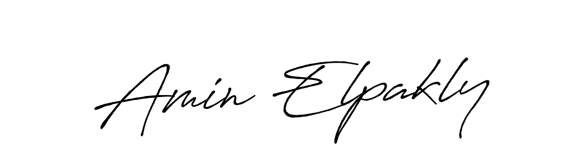 Design your own signature with our free online signature maker. With this signature software, you can create a handwritten (Antro_Vectra_Bolder) signature for name Amin Elpakly. Amin Elpakly signature style 7 images and pictures png