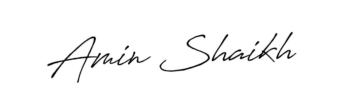 How to make Amin Shaikh name signature. Use Antro_Vectra_Bolder style for creating short signs online. This is the latest handwritten sign. Amin Shaikh signature style 7 images and pictures png