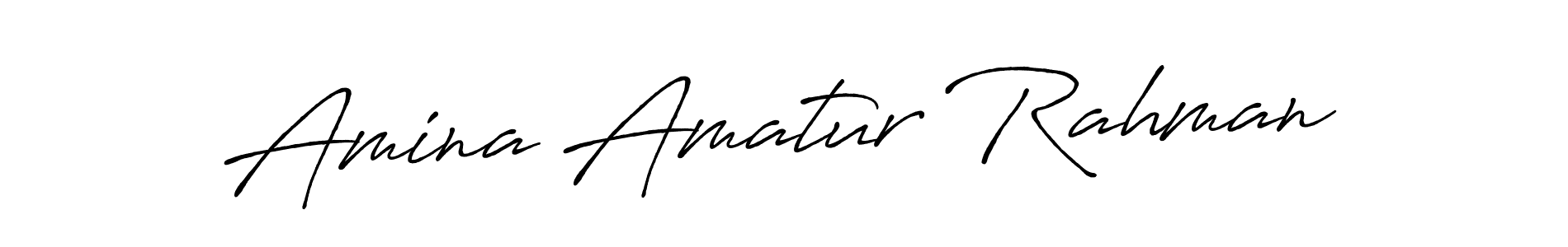 Create a beautiful signature design for name Amina Amatur Rahman. With this signature (Antro_Vectra_Bolder) fonts, you can make a handwritten signature for free. Amina Amatur Rahman signature style 7 images and pictures png
