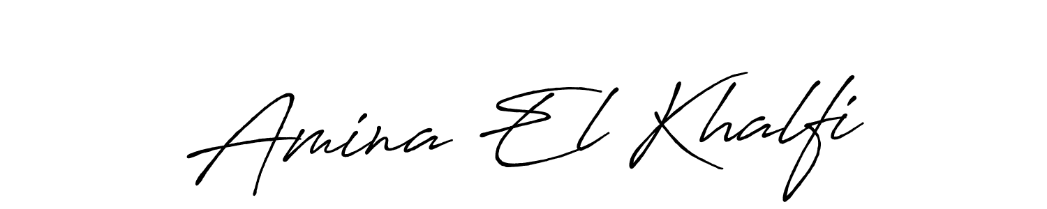 How to make Amina El Khalfi name signature. Use Antro_Vectra_Bolder style for creating short signs online. This is the latest handwritten sign. Amina El Khalfi signature style 7 images and pictures png