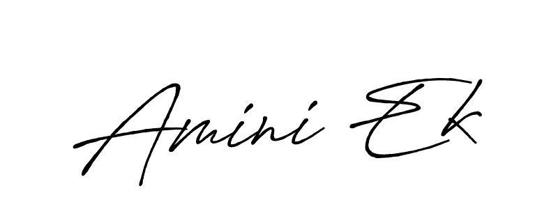 How to make Amini Ek name signature. Use Antro_Vectra_Bolder style for creating short signs online. This is the latest handwritten sign. Amini Ek signature style 7 images and pictures png