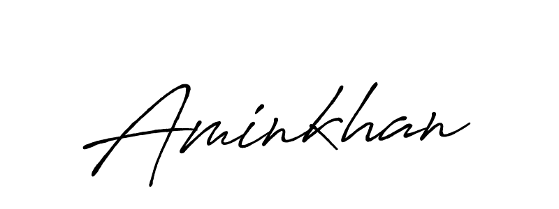 Use a signature maker to create a handwritten signature online. With this signature software, you can design (Antro_Vectra_Bolder) your own signature for name Aminkhan. Aminkhan signature style 7 images and pictures png