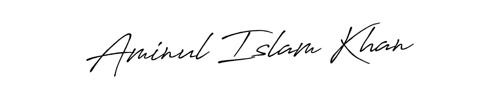 Create a beautiful signature design for name Aminul Islam Khan. With this signature (Antro_Vectra_Bolder) fonts, you can make a handwritten signature for free. Aminul Islam Khan signature style 7 images and pictures png