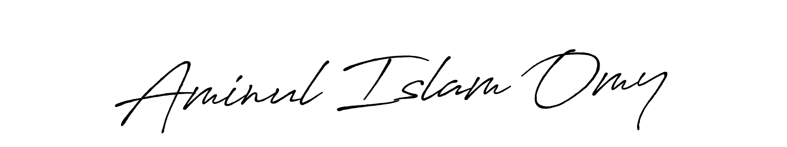 Create a beautiful signature design for name Aminul Islam Omy. With this signature (Antro_Vectra_Bolder) fonts, you can make a handwritten signature for free. Aminul Islam Omy signature style 7 images and pictures png