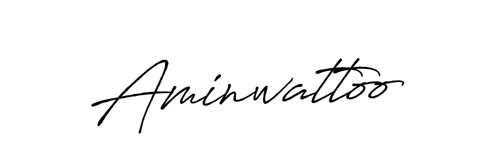 Make a beautiful signature design for name Aminwattoo. With this signature (Antro_Vectra_Bolder) style, you can create a handwritten signature for free. Aminwattoo signature style 7 images and pictures png