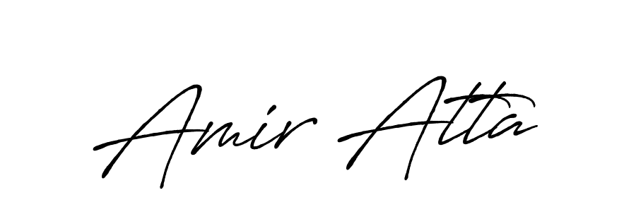 How to make Amir Atta name signature. Use Antro_Vectra_Bolder style for creating short signs online. This is the latest handwritten sign. Amir Atta signature style 7 images and pictures png