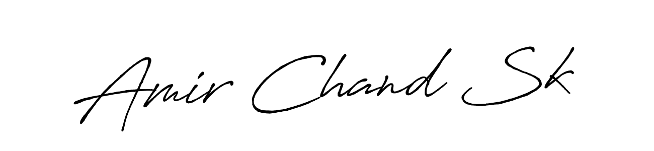How to make Amir Chand Sk name signature. Use Antro_Vectra_Bolder style for creating short signs online. This is the latest handwritten sign. Amir Chand Sk signature style 7 images and pictures png