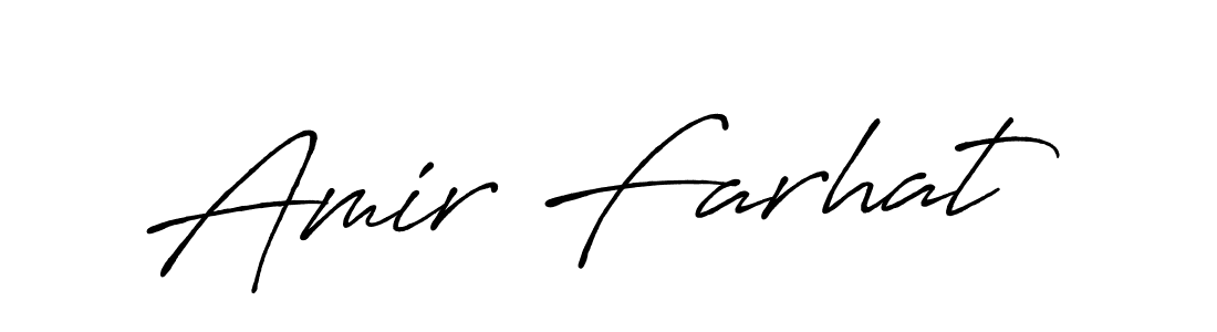 Design your own signature with our free online signature maker. With this signature software, you can create a handwritten (Antro_Vectra_Bolder) signature for name Amir Farhat. Amir Farhat signature style 7 images and pictures png