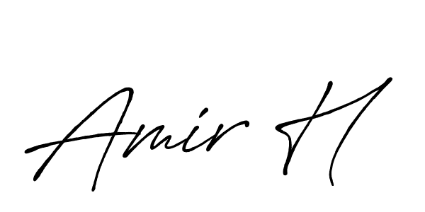 The best way (Antro_Vectra_Bolder) to make a short signature is to pick only two or three words in your name. The name Amir H include a total of six letters. For converting this name. Amir H signature style 7 images and pictures png