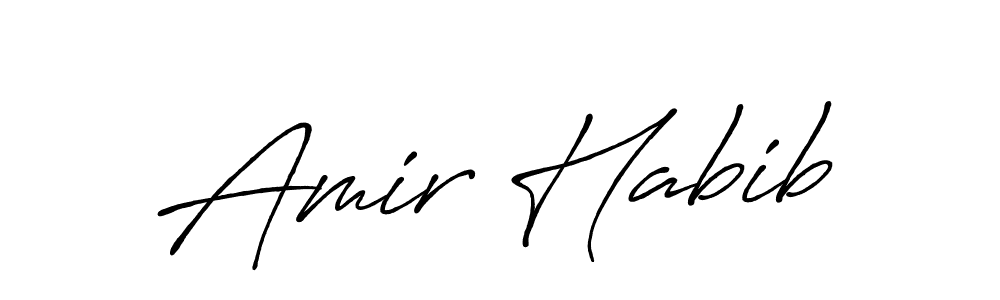 How to make Amir Habib name signature. Use Antro_Vectra_Bolder style for creating short signs online. This is the latest handwritten sign. Amir Habib signature style 7 images and pictures png