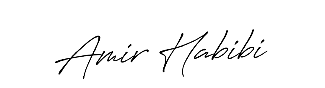 How to make Amir Habibi name signature. Use Antro_Vectra_Bolder style for creating short signs online. This is the latest handwritten sign. Amir Habibi signature style 7 images and pictures png