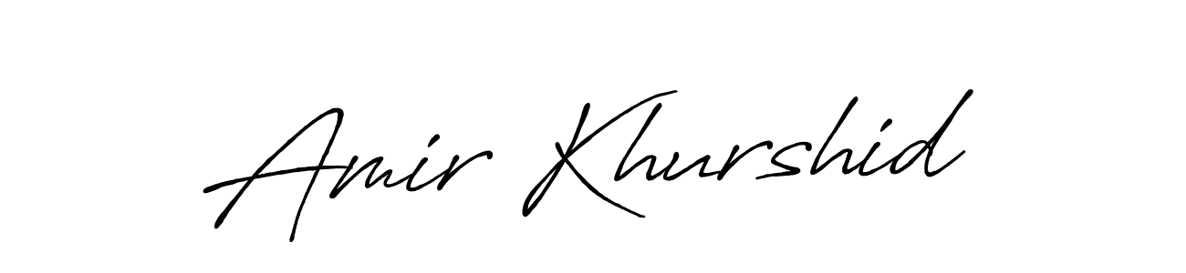 Create a beautiful signature design for name Amir Khurshid. With this signature (Antro_Vectra_Bolder) fonts, you can make a handwritten signature for free. Amir Khurshid signature style 7 images and pictures png