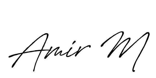 Amir M stylish signature style. Best Handwritten Sign (Antro_Vectra_Bolder) for my name. Handwritten Signature Collection Ideas for my name Amir M. Amir M signature style 7 images and pictures png