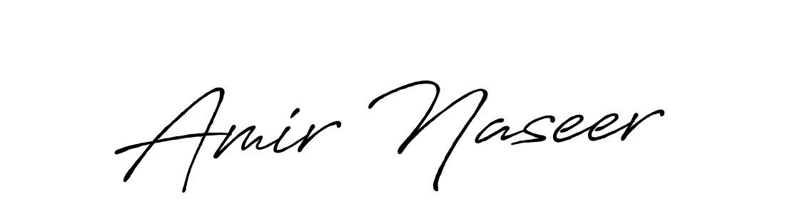 Create a beautiful signature design for name Amir Naseer. With this signature (Antro_Vectra_Bolder) fonts, you can make a handwritten signature for free. Amir Naseer signature style 7 images and pictures png