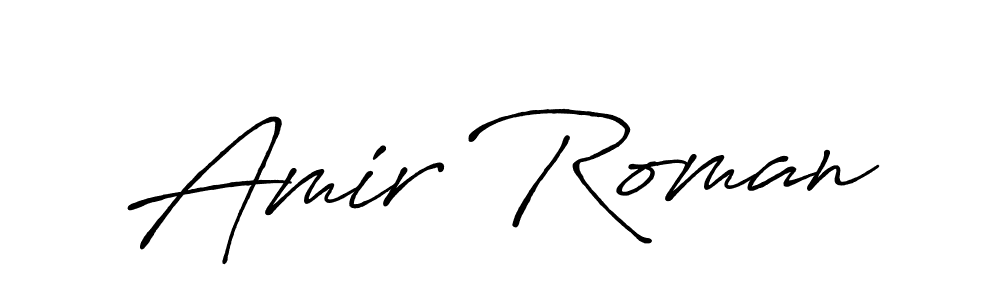 Create a beautiful signature design for name Amir Roman. With this signature (Antro_Vectra_Bolder) fonts, you can make a handwritten signature for free. Amir Roman signature style 7 images and pictures png