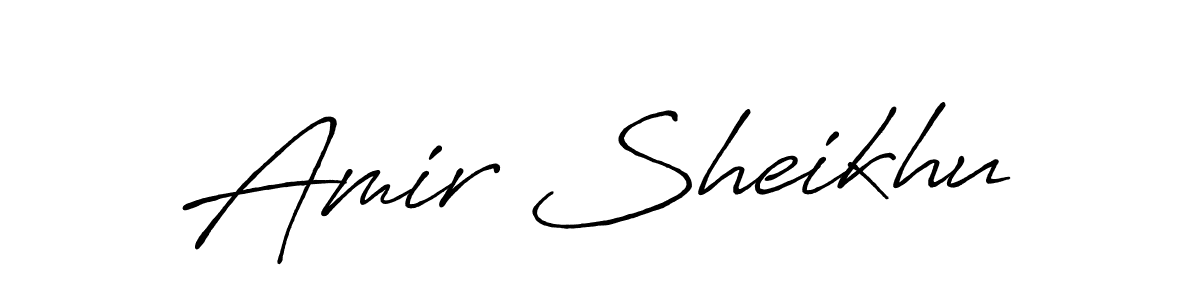 Amir Sheikhu stylish signature style. Best Handwritten Sign (Antro_Vectra_Bolder) for my name. Handwritten Signature Collection Ideas for my name Amir Sheikhu. Amir Sheikhu signature style 7 images and pictures png