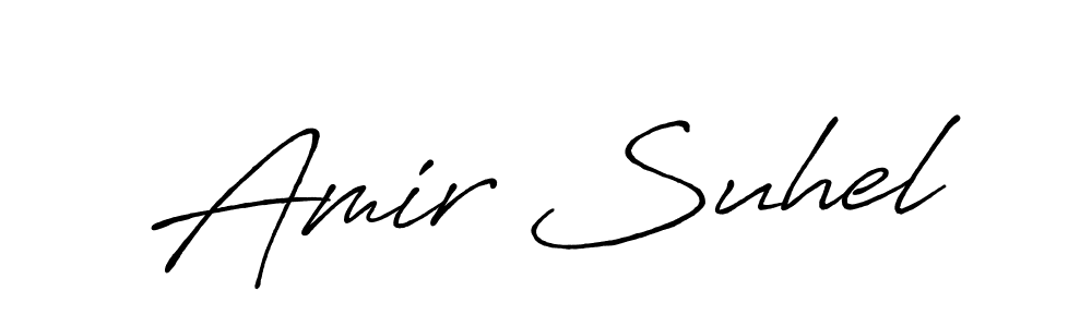 How to make Amir Suhel name signature. Use Antro_Vectra_Bolder style for creating short signs online. This is the latest handwritten sign. Amir Suhel signature style 7 images and pictures png