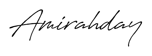 The best way (Antro_Vectra_Bolder) to make a short signature is to pick only two or three words in your name. For converting this name Amirahday. Amirahday signature style 7 images and pictures png