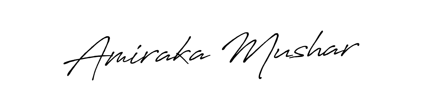 Amiraka Mushar stylish signature style. Best Handwritten Sign (Antro_Vectra_Bolder) for my name. Handwritten Signature Collection Ideas for my name Amiraka Mushar. Amiraka Mushar signature style 7 images and pictures png