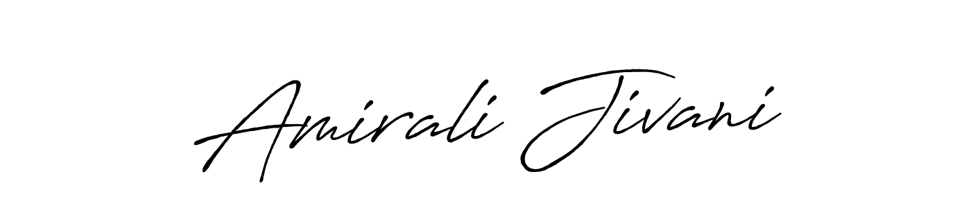 Create a beautiful signature design for name Amirali Jivani. With this signature (Antro_Vectra_Bolder) fonts, you can make a handwritten signature for free. Amirali Jivani signature style 7 images and pictures png