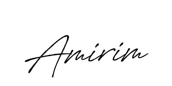 Use a signature maker to create a handwritten signature online. With this signature software, you can design (Antro_Vectra_Bolder) your own signature for name Amirim. Amirim signature style 7 images and pictures png