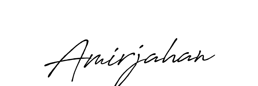 How to make Amirjahan name signature. Use Antro_Vectra_Bolder style for creating short signs online. This is the latest handwritten sign. Amirjahan signature style 7 images and pictures png