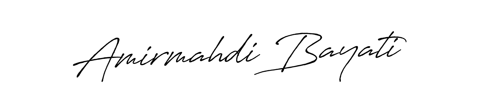 Similarly Antro_Vectra_Bolder is the best handwritten signature design. Signature creator online .You can use it as an online autograph creator for name Amirmahdi Bayati. Amirmahdi Bayati signature style 7 images and pictures png