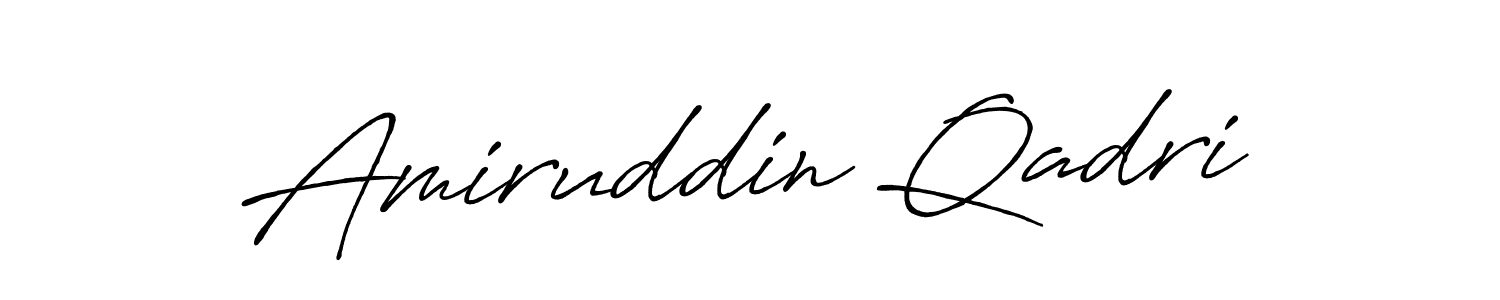 Use a signature maker to create a handwritten signature online. With this signature software, you can design (Antro_Vectra_Bolder) your own signature for name Amiruddin Qadri. Amiruddin Qadri signature style 7 images and pictures png