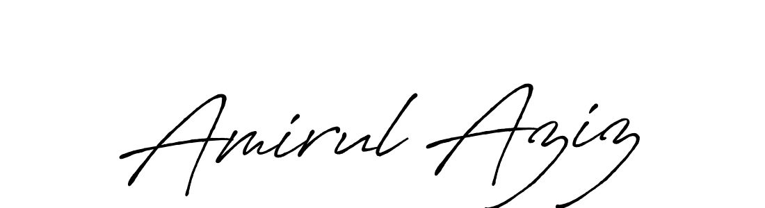 Design your own signature with our free online signature maker. With this signature software, you can create a handwritten (Antro_Vectra_Bolder) signature for name Amirul Aziz. Amirul Aziz signature style 7 images and pictures png