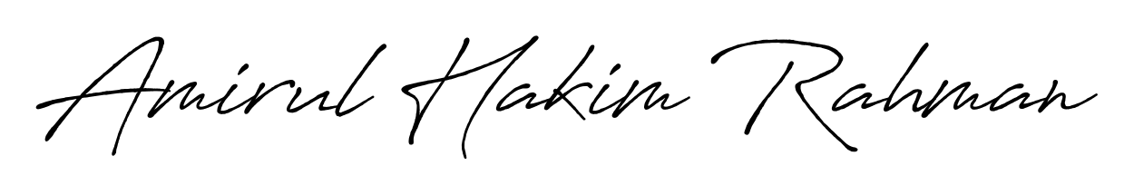 Create an unforgettable impression when signing with Amirul Hakim Rahman name styled in Antro_Vectra_Bolder typography. 100% free online generator. Amirul Hakim Rahman signature style 7 images and pictures png