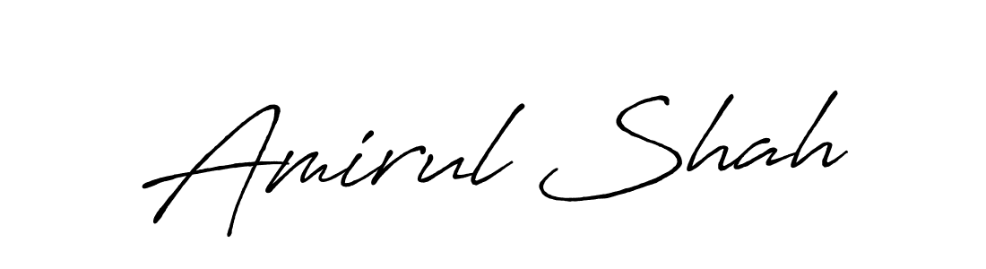 Design your own signature with our free online signature maker. With this signature software, you can create a handwritten (Antro_Vectra_Bolder) signature for name Amirul Shah. Amirul Shah signature style 7 images and pictures png