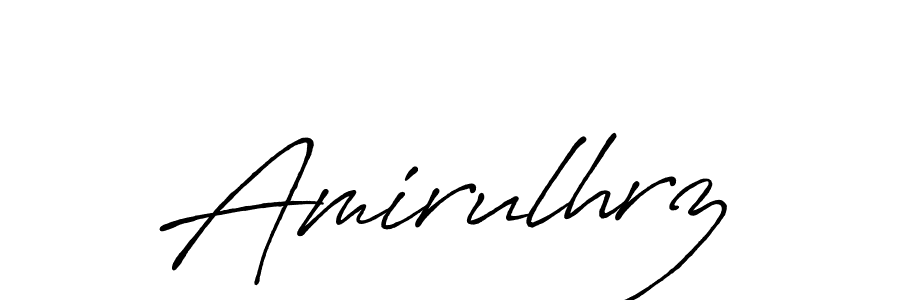 Use a signature maker to create a handwritten signature online. With this signature software, you can design (Antro_Vectra_Bolder) your own signature for name Amirulhrz. Amirulhrz signature style 7 images and pictures png