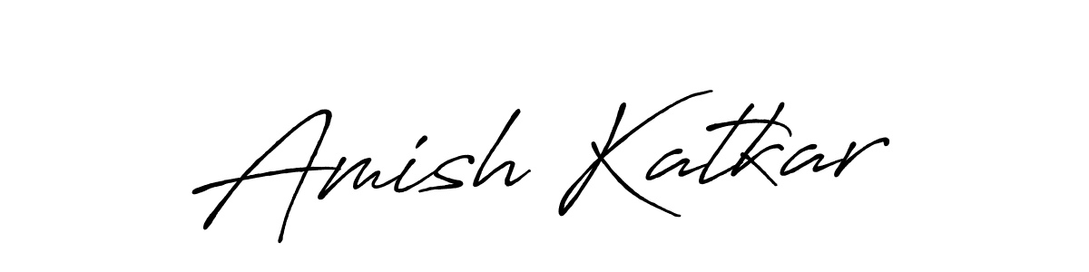 Make a beautiful signature design for name Amish Katkar. With this signature (Antro_Vectra_Bolder) style, you can create a handwritten signature for free. Amish Katkar signature style 7 images and pictures png